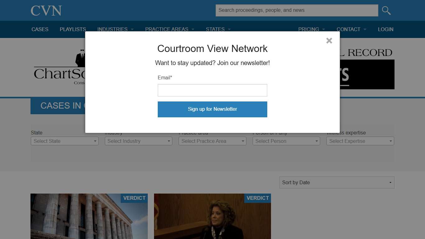 Courtroom View Network (CVN) – Watch trial and courtroom proceeding video live and on demand